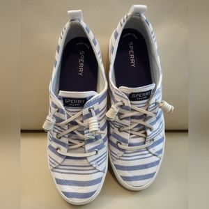 Sperry Women's Seacycle Crest Vibe Striped Blue Sneaker Size 9.5